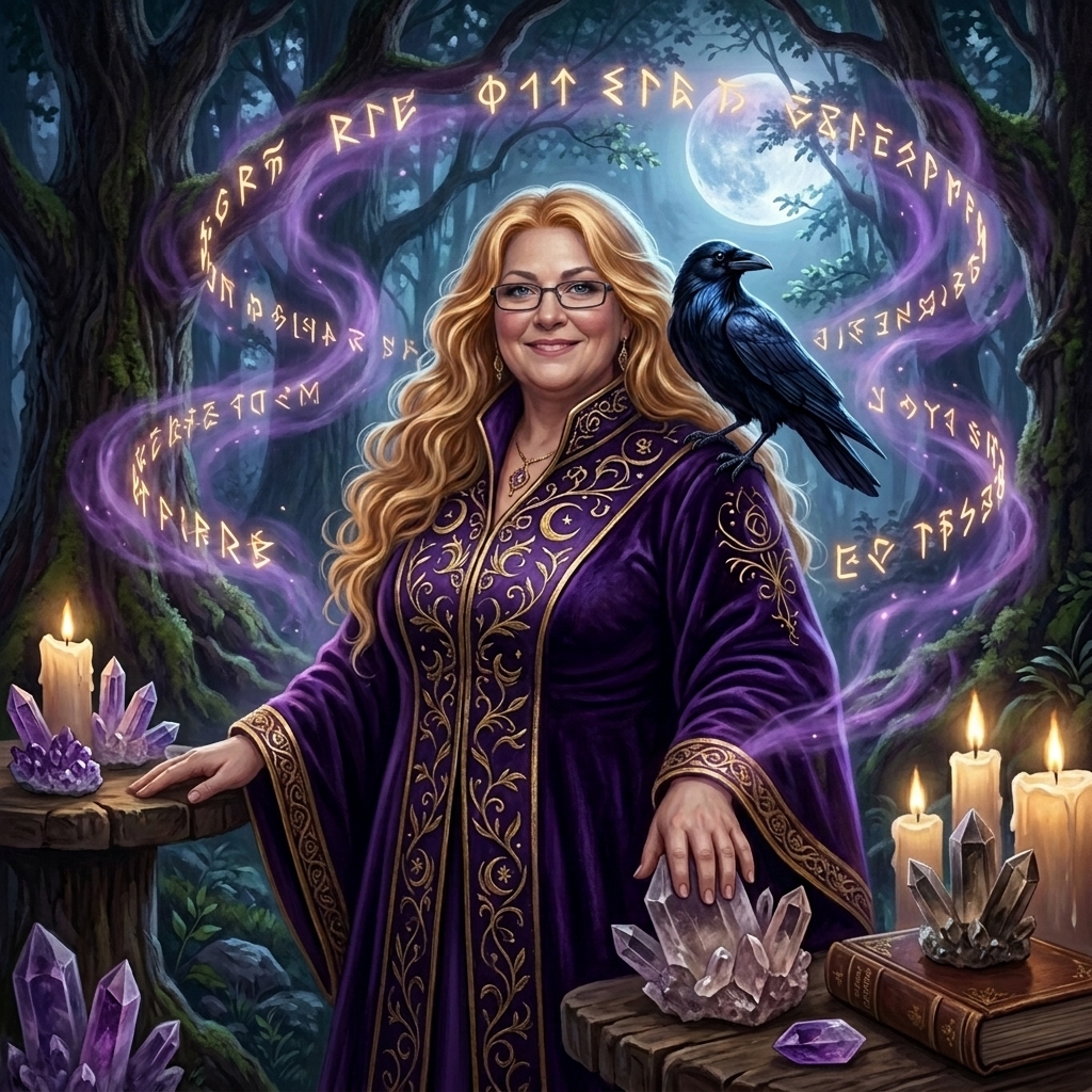 Hexzia — mystisk hekseillustration